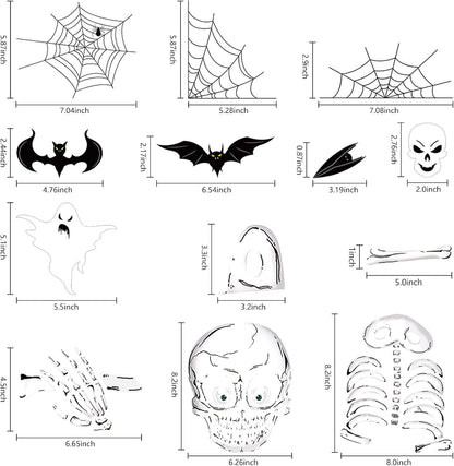 140-Piece Spooky Window Stickers for Halloween Fun