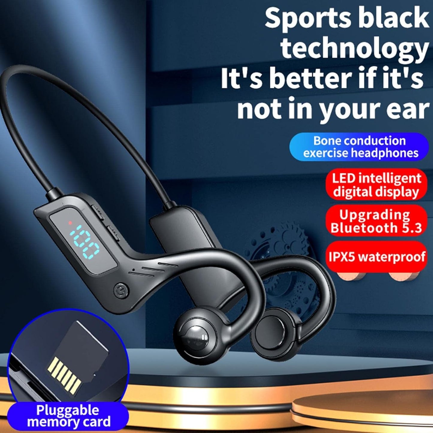 Wireless Open-Ear Headphones Featuring Bone Conduction Technology