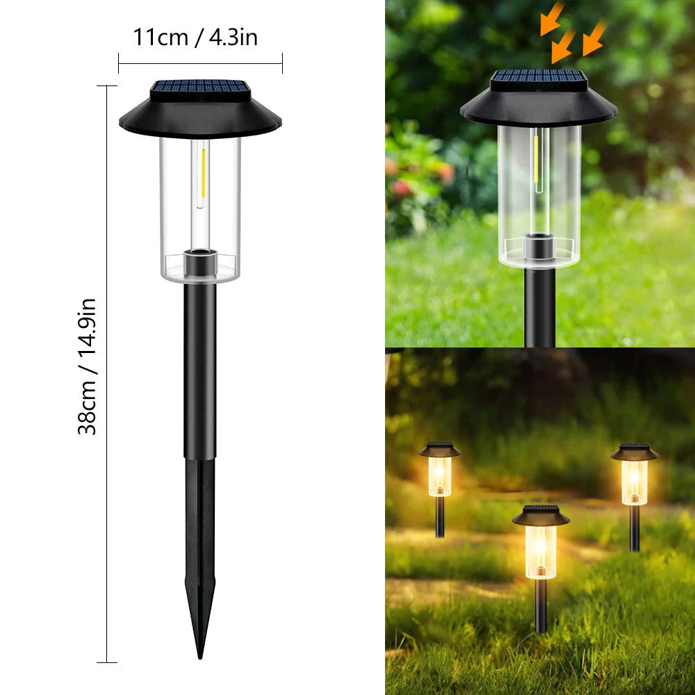 2-Pack Solar Garden Lights | IP65 Waterproof | Automatic On/Off | LED Pathway Lights