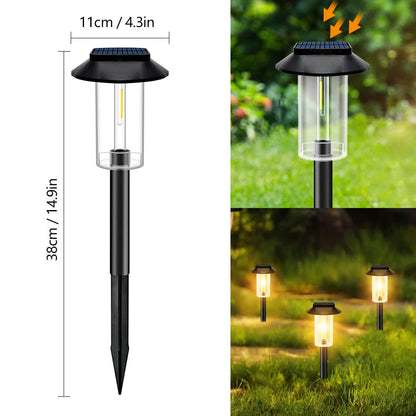 2-Pack Solar Garden Lights | IP65 Waterproof | Automatic On/Off | LED Pathway Lights