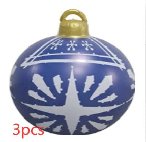 60cm Inflatable Outdoor Christmas Ball – Weatherproof PVC Decoration