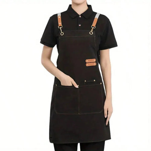 Unisex Waterproof Apron | Cross-Back Design | Adjustable Straps | Large Pockets
