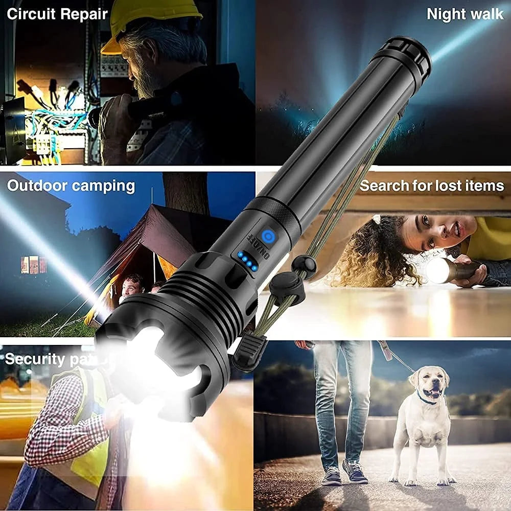 UltraBright Rechargeable Flashlight | 7000 Lumens, 500m Range
