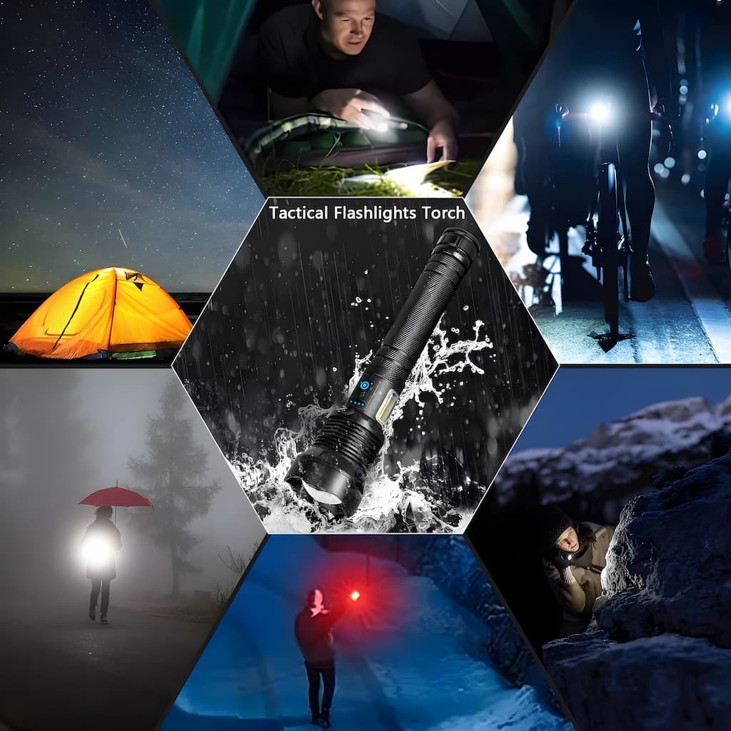 UltraBright Rechargeable Flashlight | 7000 Lumens, 500m Range