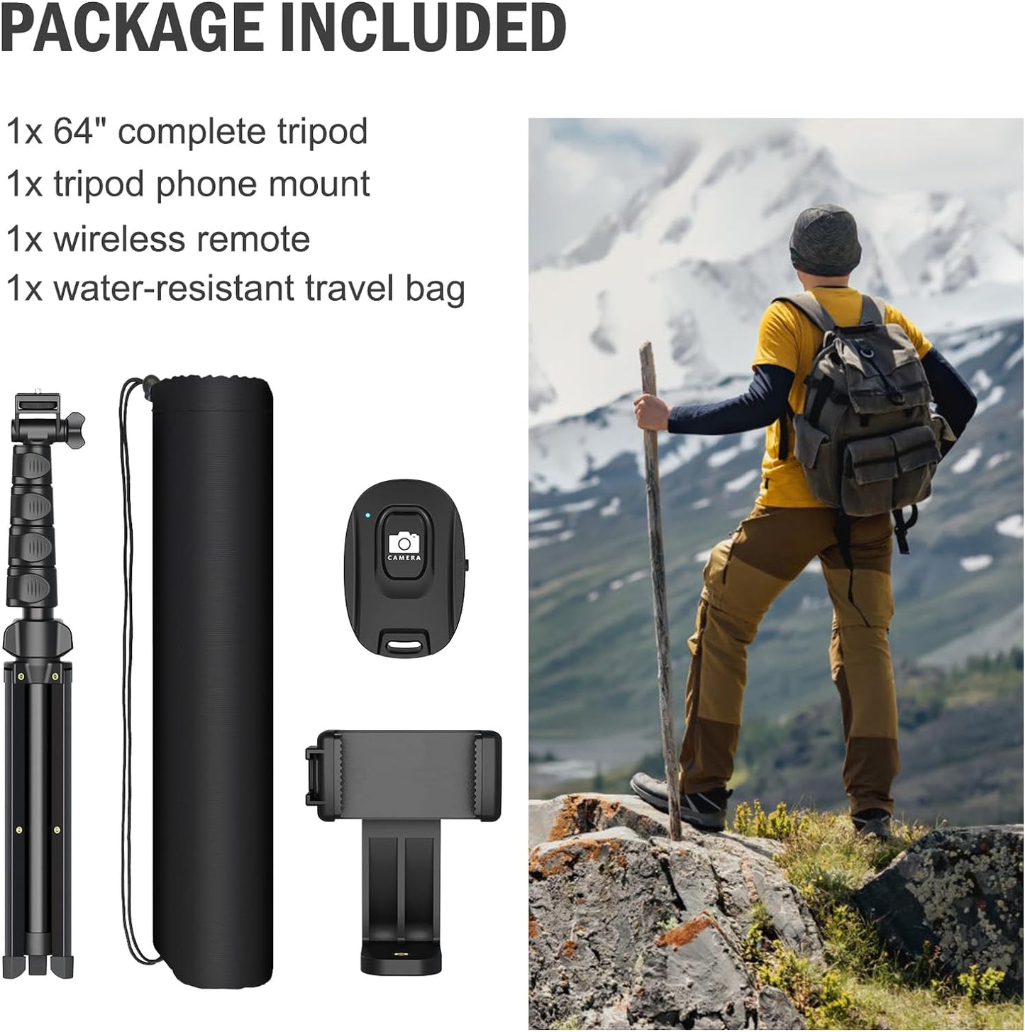 Compact Tripod for Mobile Phones and Cameras