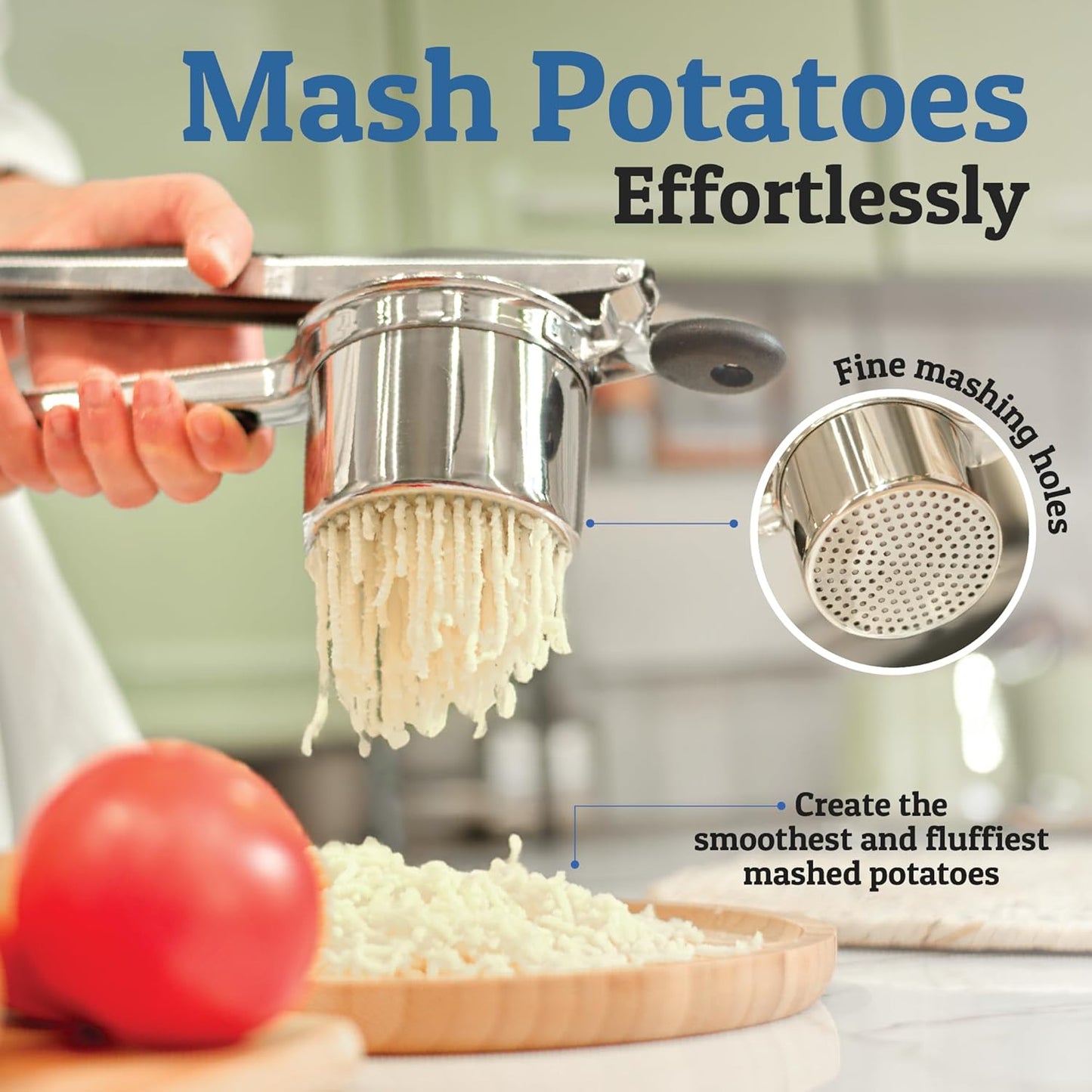 Stainless Steel Potato Masher - 450ml Capacity - Durable for Fruits & Vegetables