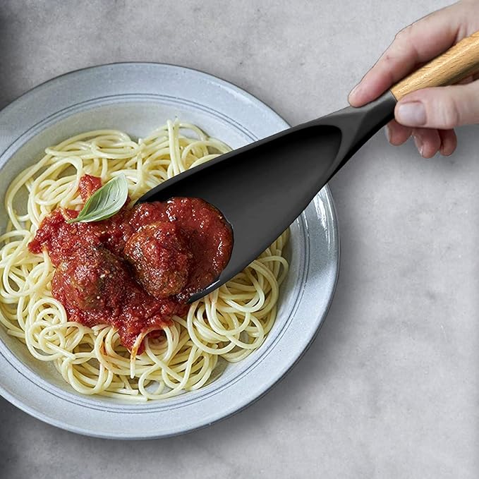 Versatile Cooking Spoon & Turner | Heat Resistant up to 230°C, BPA-Free Silicone | Gentle on Non-Stick Surfaces | 29×7 cm