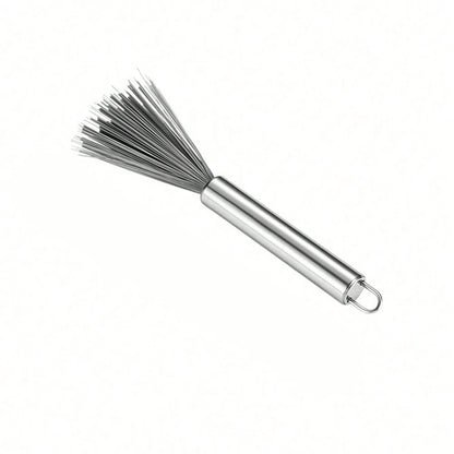 Stainless Steel Scrubbing Brush Set with Extended Handles - 2 Pieces for Pots & Pans