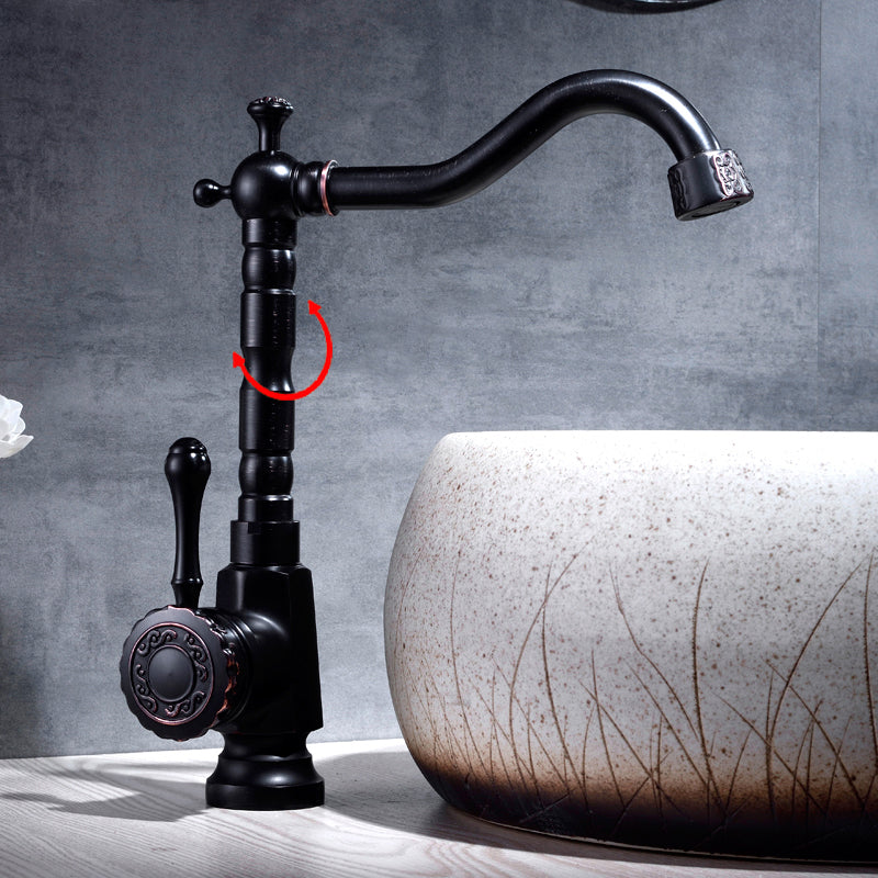 Glamorous Sink Faucet with Swivel Spout and Lever Handle