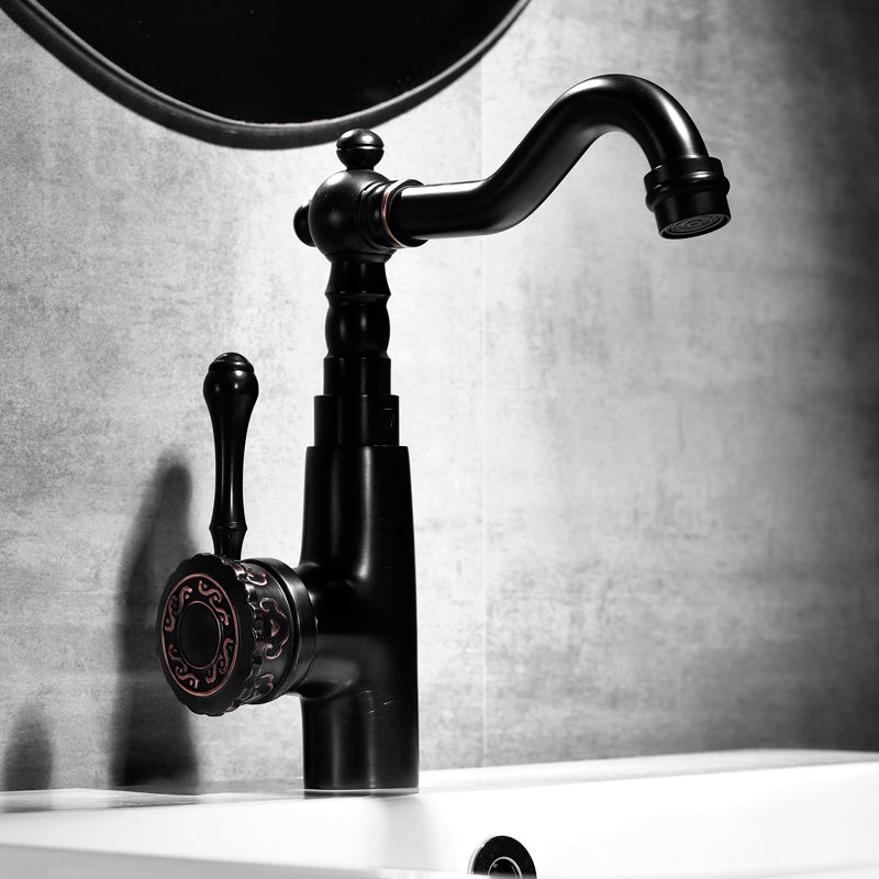 Glamorous Sink Faucet with Swivel Spout and Lever Handle