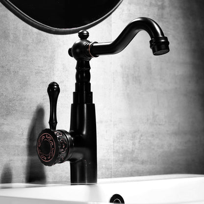 Glamorous Sink Faucet with Swivel Spout and Lever Handle