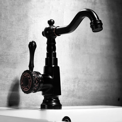 Glamorous Sink Faucet with Swivel Spout and Lever Handle