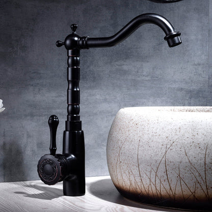 Glamorous Sink Faucet with Swivel Spout and Lever Handle