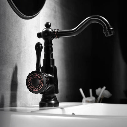 Glamorous Sink Faucet with Swivel Spout and Lever Handle