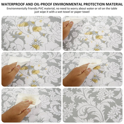 Round Table Cover | Waterproof PVC & Oil Resistant | Elastic Edge | 102–112 / 114–140 cm