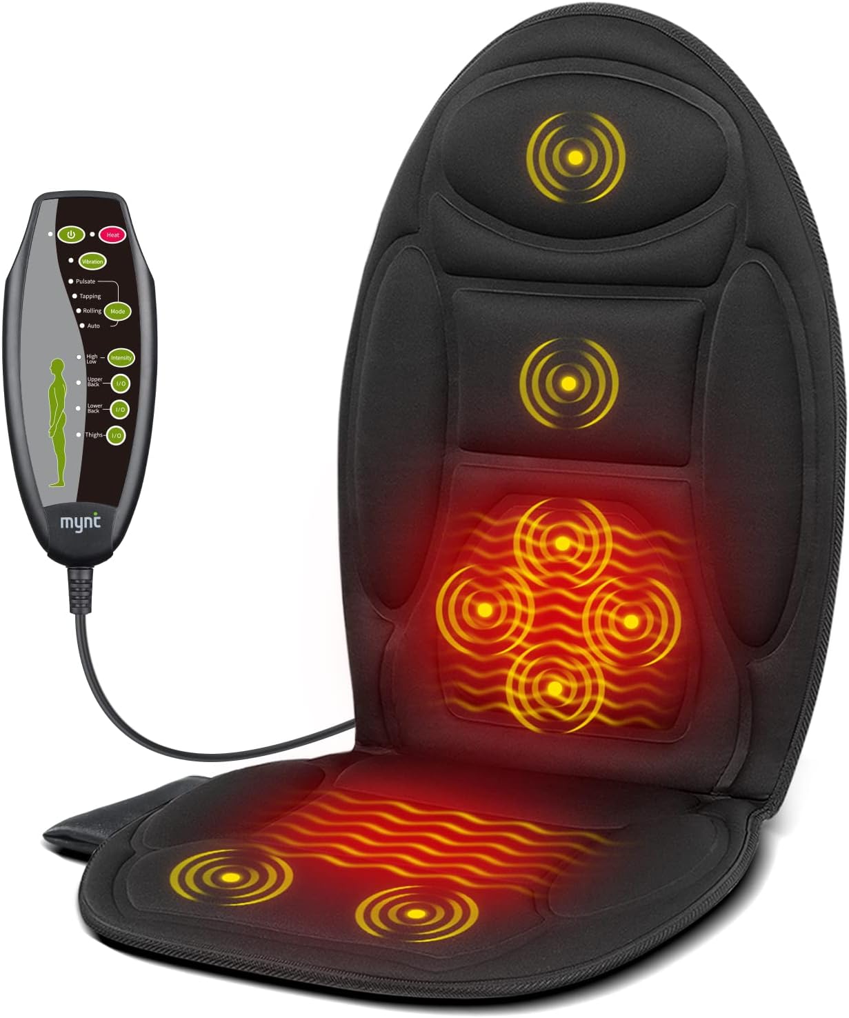 Heated Car Seat Cushion with Massage Function - Back and Thigh Relaxation