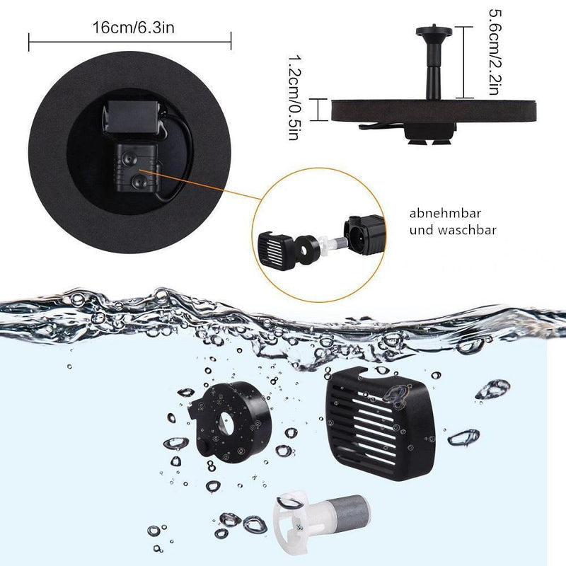 Solar Fountain Pump for Water Features – Ideal for Ponds, Birdbaths, Gardens
