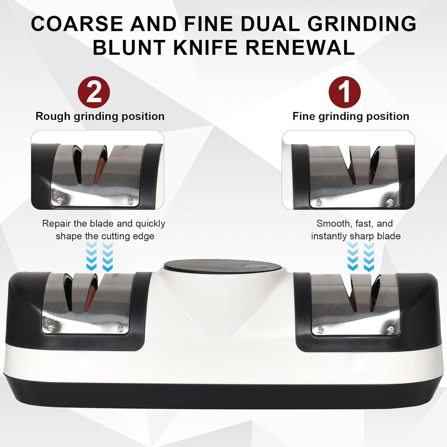 Electric Knife Sharpener with 3 Speed Settings and LED Indicator