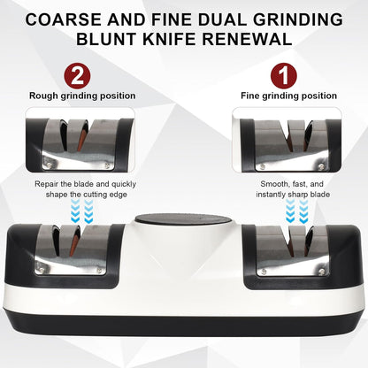 Electric Knife Sharpener with 3 Speed Settings and LED Indicator
