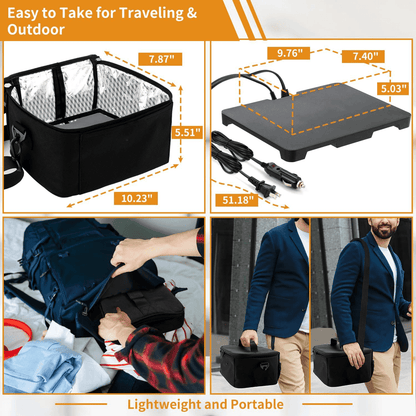 Electric Portable Lunchbox Food Warmer with 3-in-1 Connection