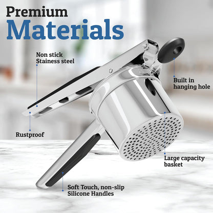 Stainless Steel Potato Masher - 450ml Capacity - Durable for Fruits & Vegetables