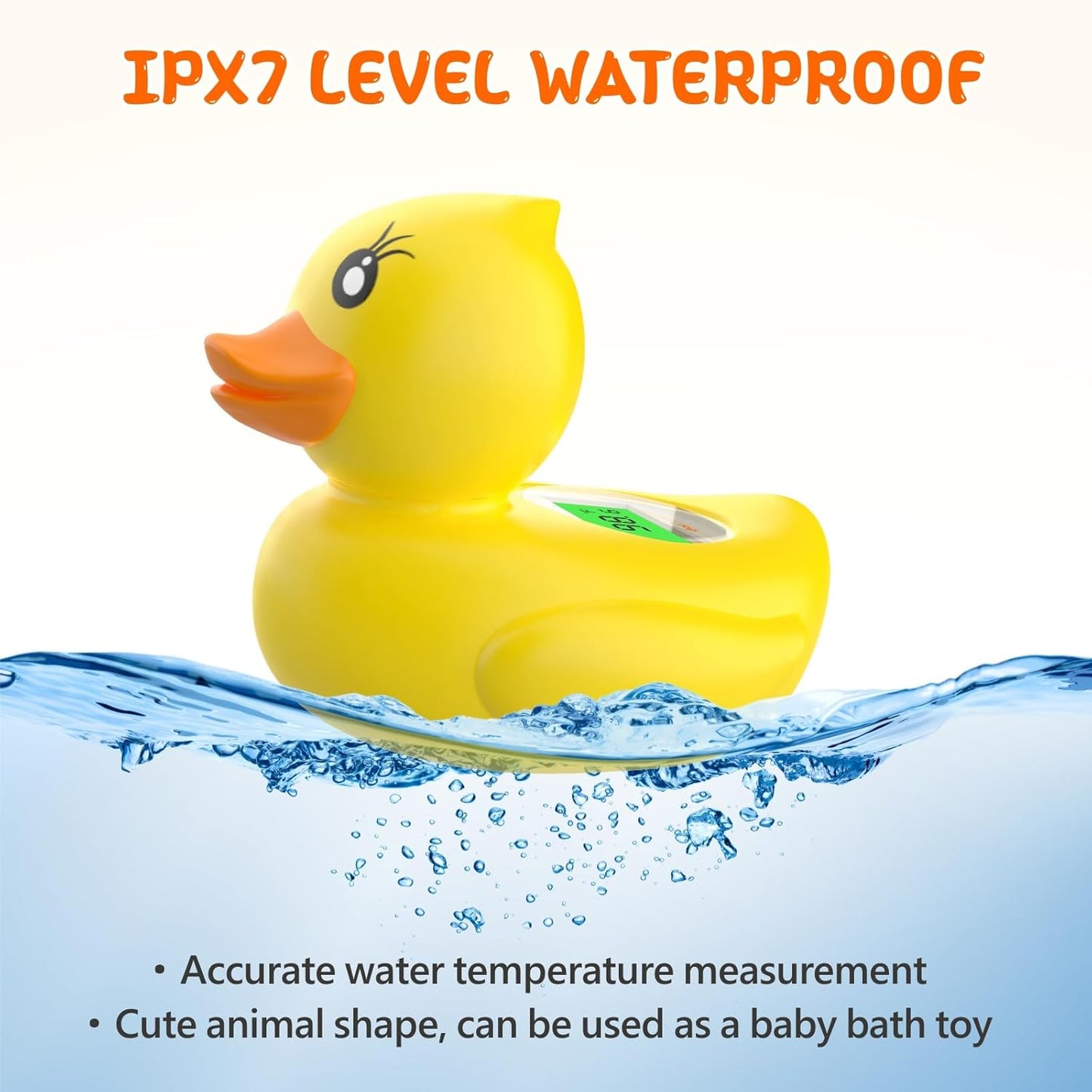 Digital Baby Bath Thermometer with 3 Color Display and Temperature Alert