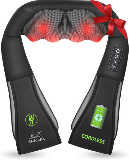 Cordless Neck and Shoulder Massager with Heat – 8 Kneading Nodes, 2 Intensities, 70–80 Minutes