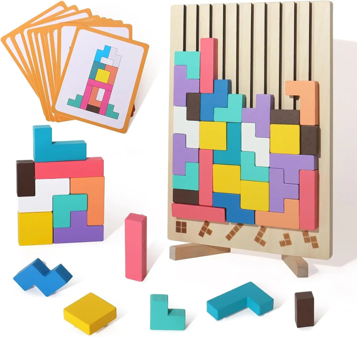 Colorful Wooden Stacking Game for Kids | Boosts Logic & Creativity