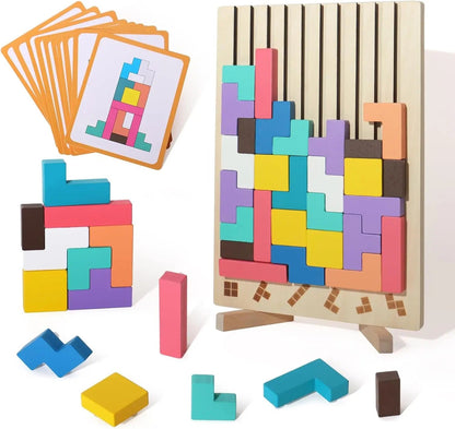 Colorful Wooden Stacking Game for Kids | Boosts Logic & Creativity