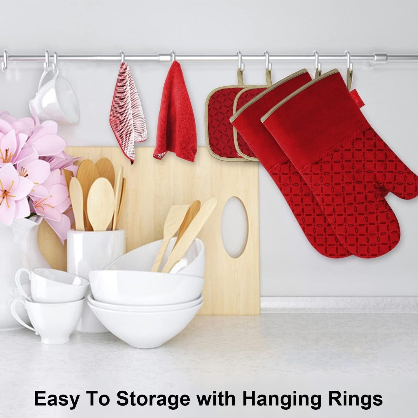 Silicone Oven Mitts Set of 6 – Heat Resistant up to 260°C