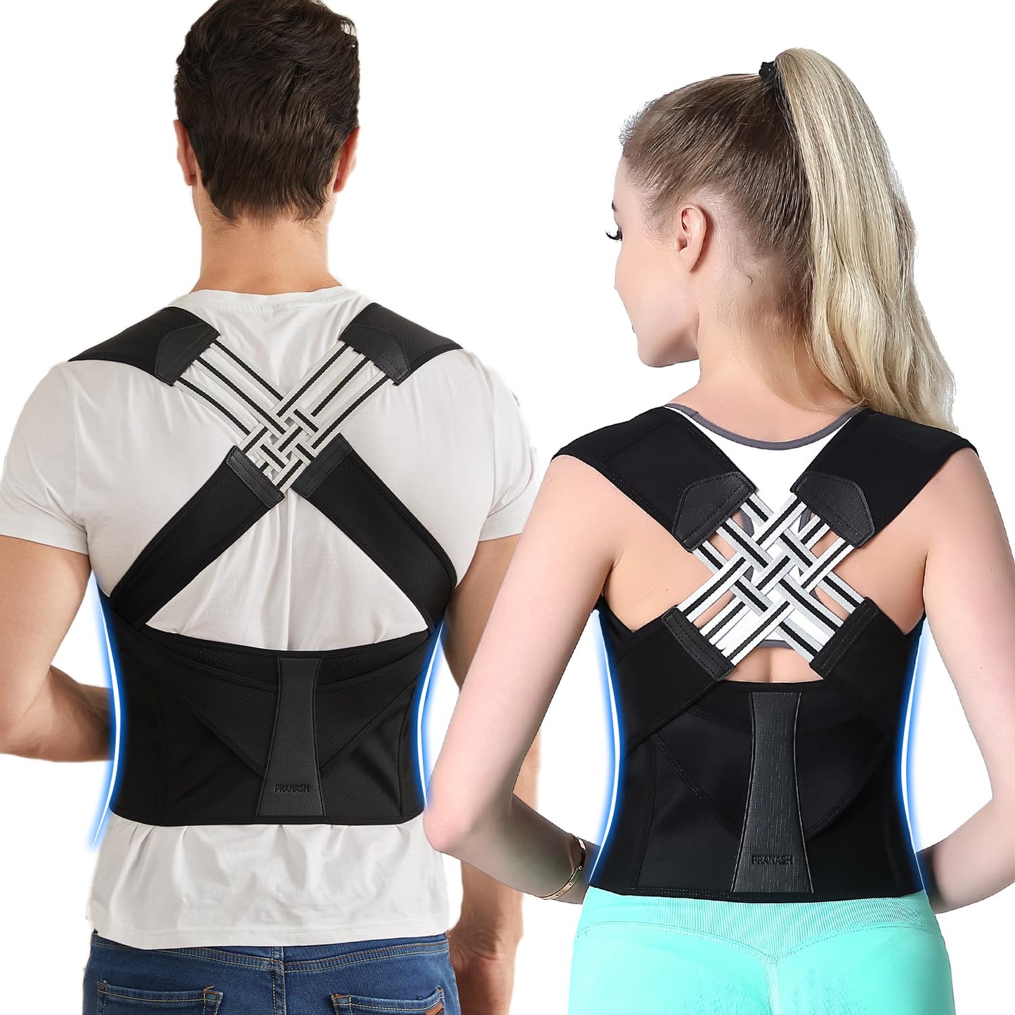 Adjustable Unisex Back Support Brace for Posture Alignment