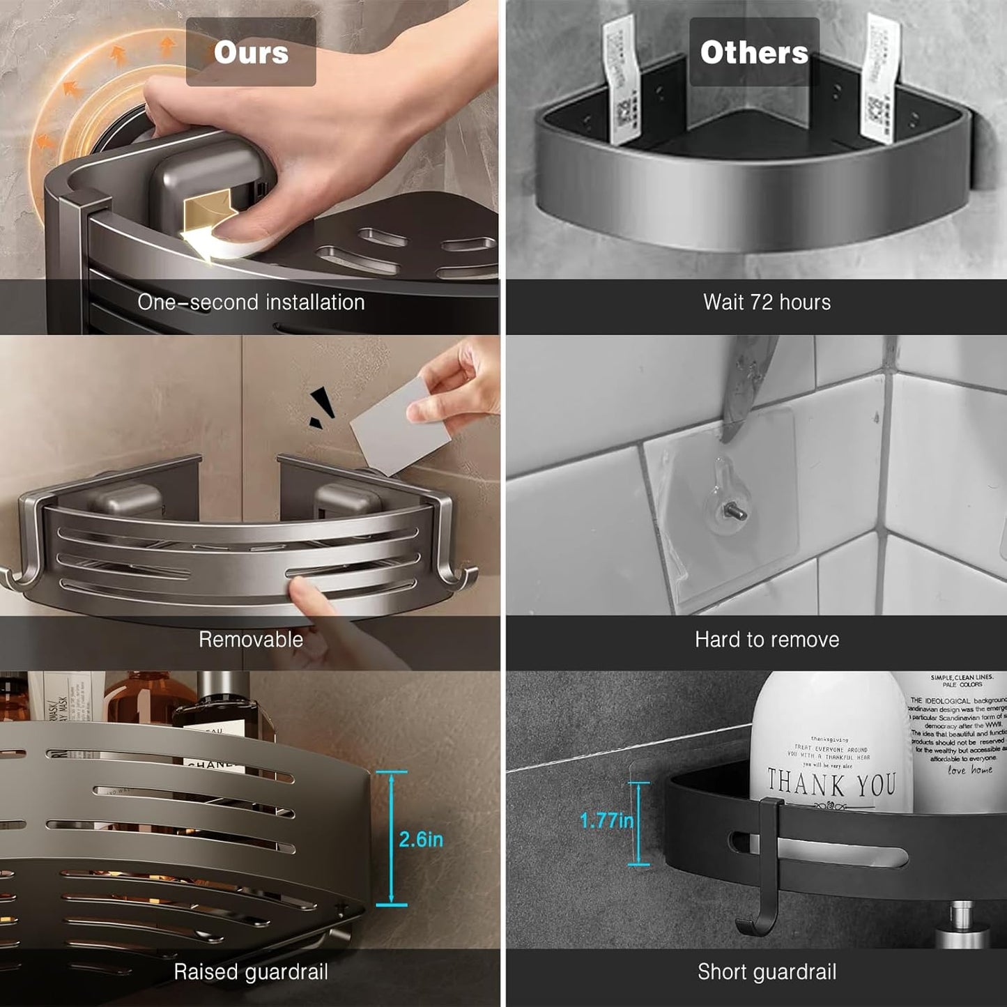 Triangular Shower Organizer | Space-Saving Stylish Versatile Caddy
