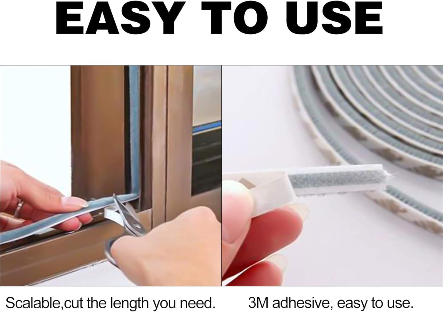 Self-Adhesive Door Seal with Brush for Effective Insulation