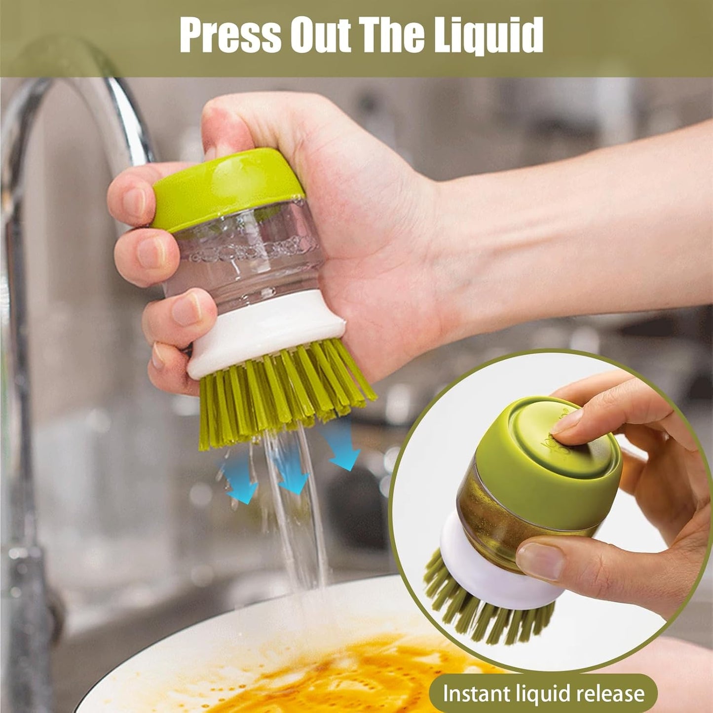 Dishwashing Brush with Soap Dispenser | Effortless Kitchen Cleaning Tool