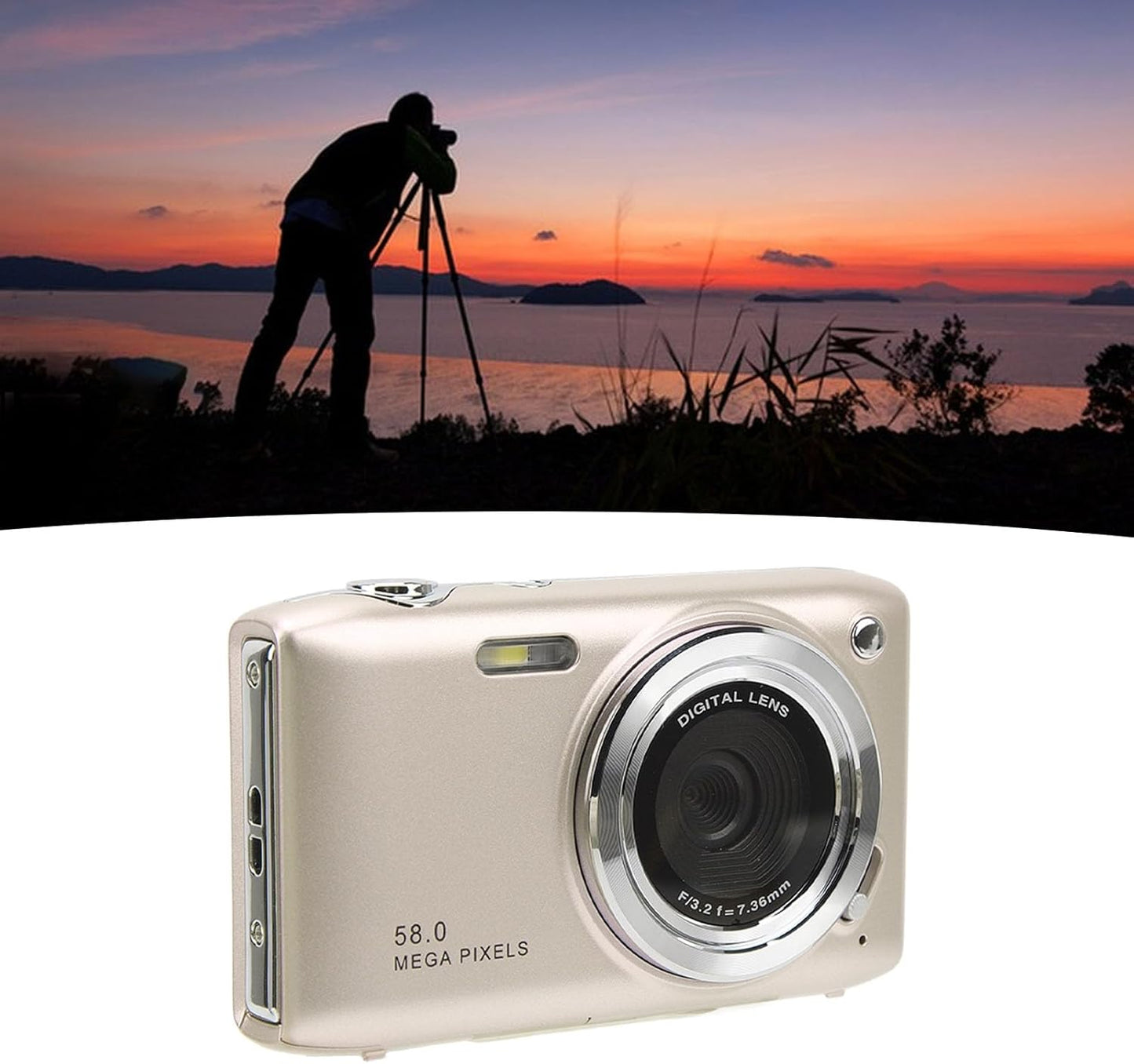 Digital Camera Compact Design with 4K Resolution