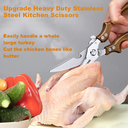 Heavy-Duty Kitchen Scissors Set - 2-Pack for Poultry and General Use
