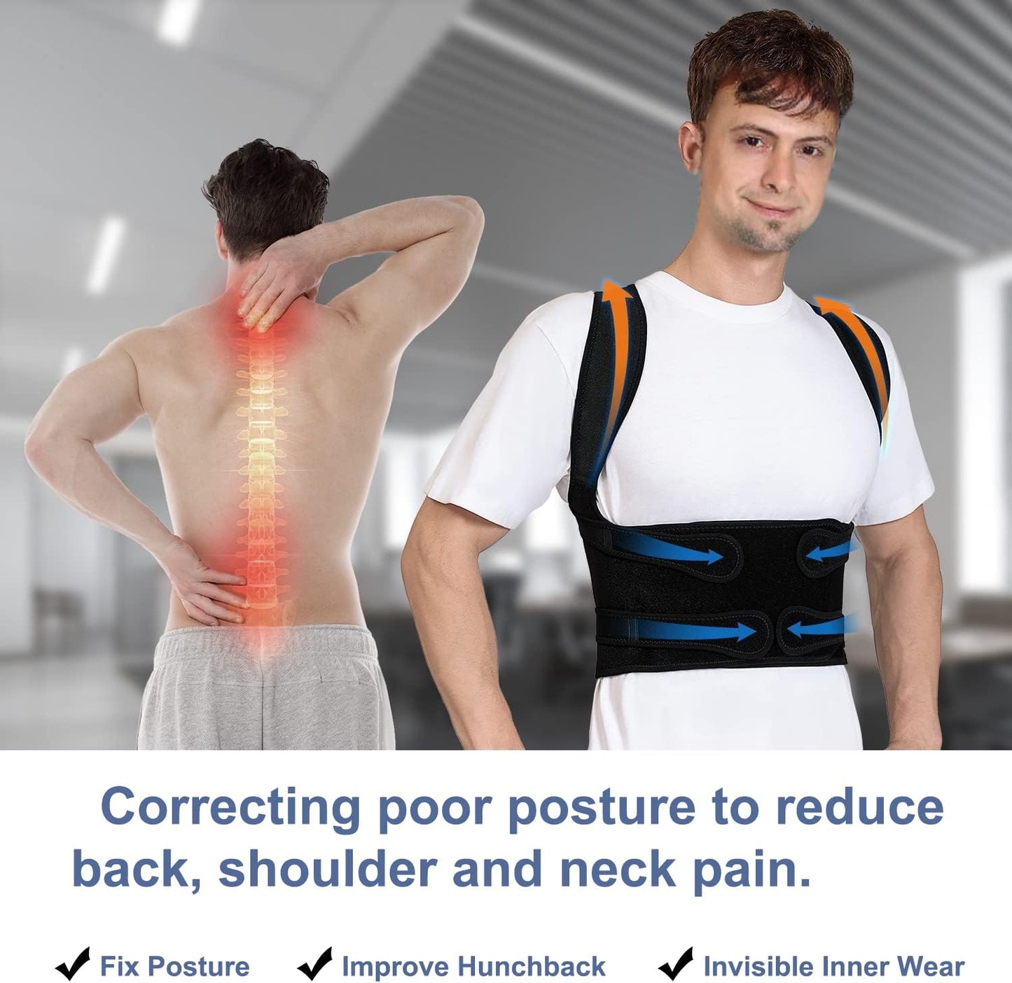 Adjustable Back Support for Relief from Back Pain