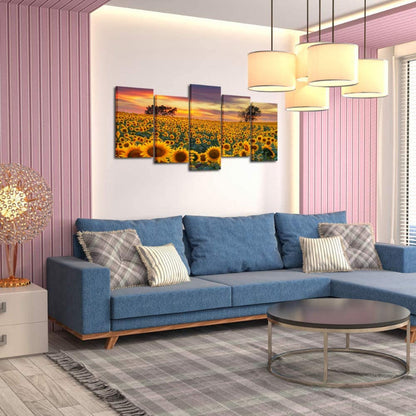 5-Piece Bright Blooms Canvas Art Set for Home Décor