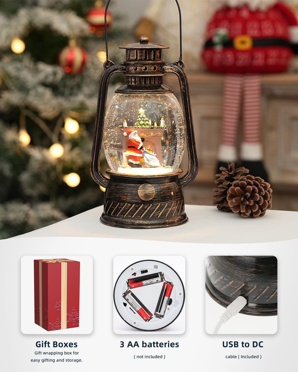 Decorative Autumn Lamp with Pumpkins – Warm LED Light & 6-Hour Timer