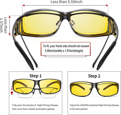Night Vision Polarised Driving Glasses – Anti-Glare for Safer Driving