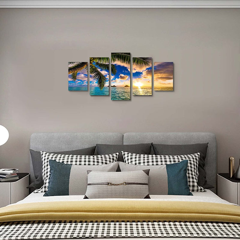 Stunning 5-Piece Coastal Sunset Canvas Art Set
