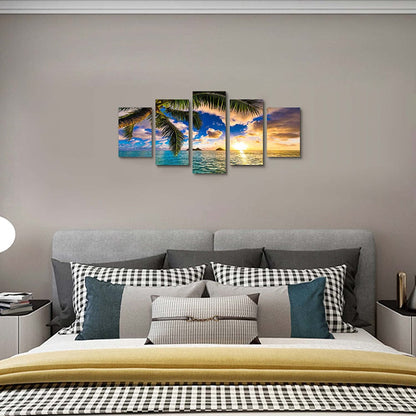 Stunning 5-Piece Coastal Sunset Canvas Art Set