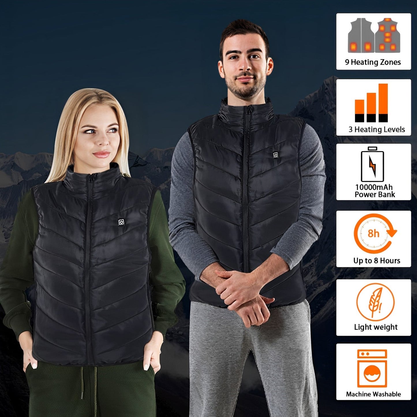 Lightweight USB Heated Vest for Unisex - Core Warming Wear