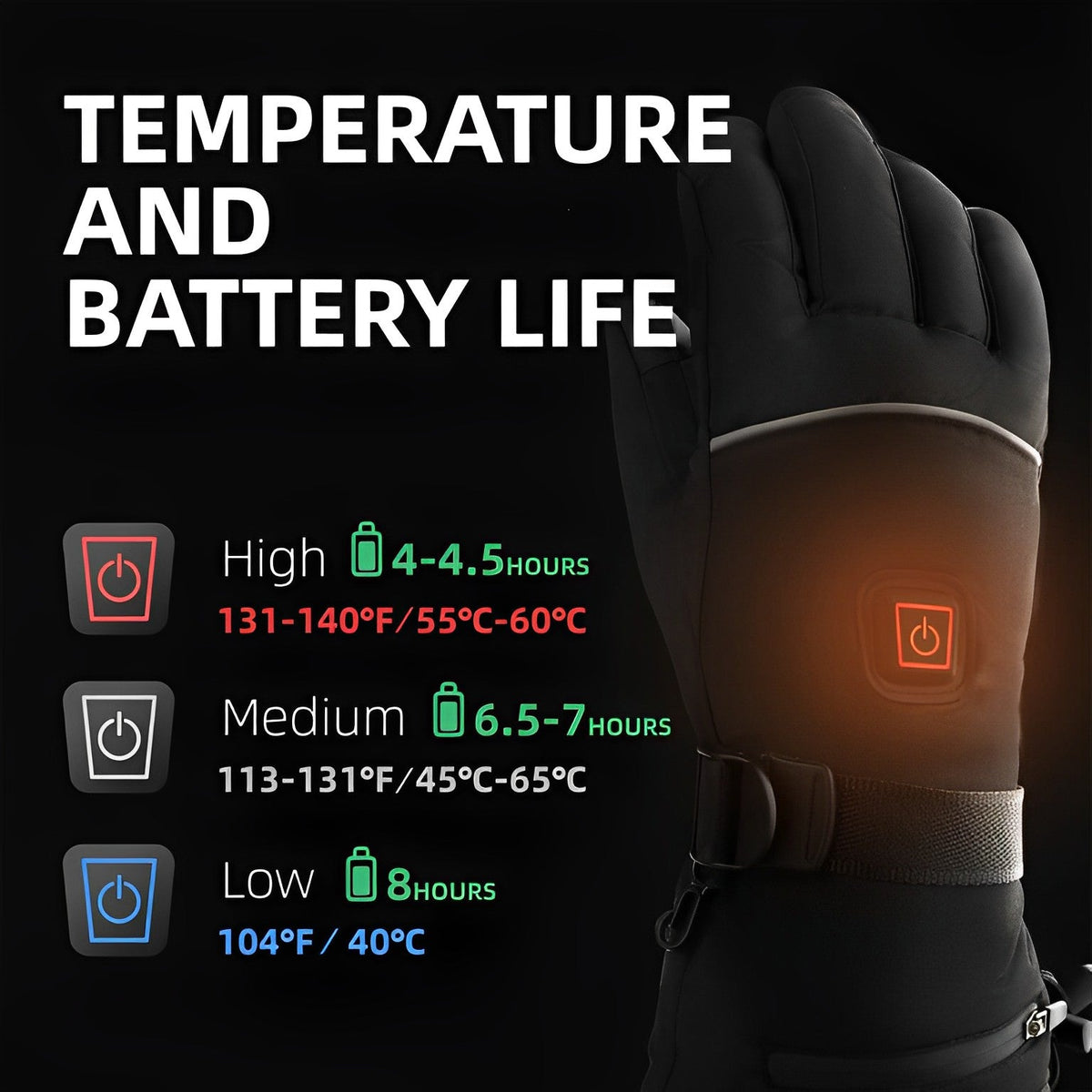 All-Weather Smart Heating Gloves for Instant Warmth