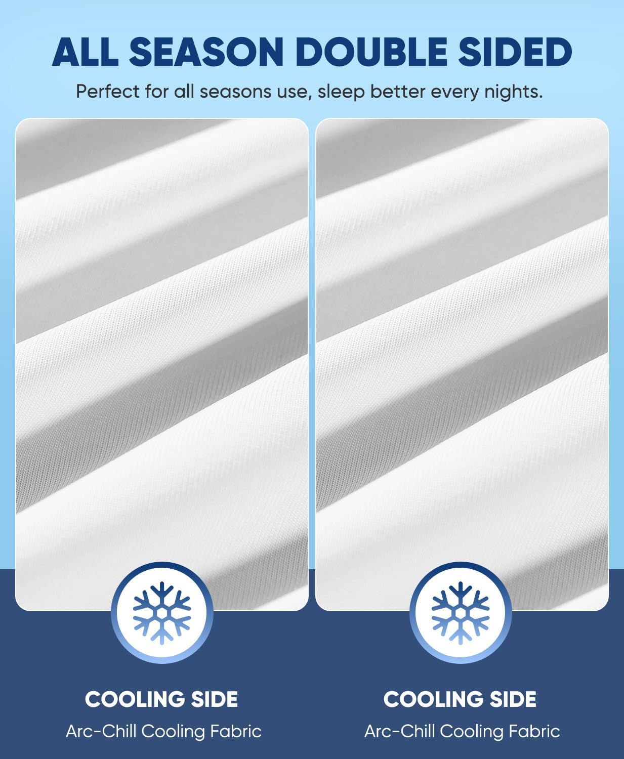 Cooling White Pillowcases Set of 2 - Silky Soft Q-Max 0.5