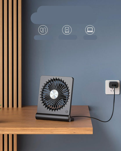 Compact USB Table Fan – Powerful and Quiet Operation