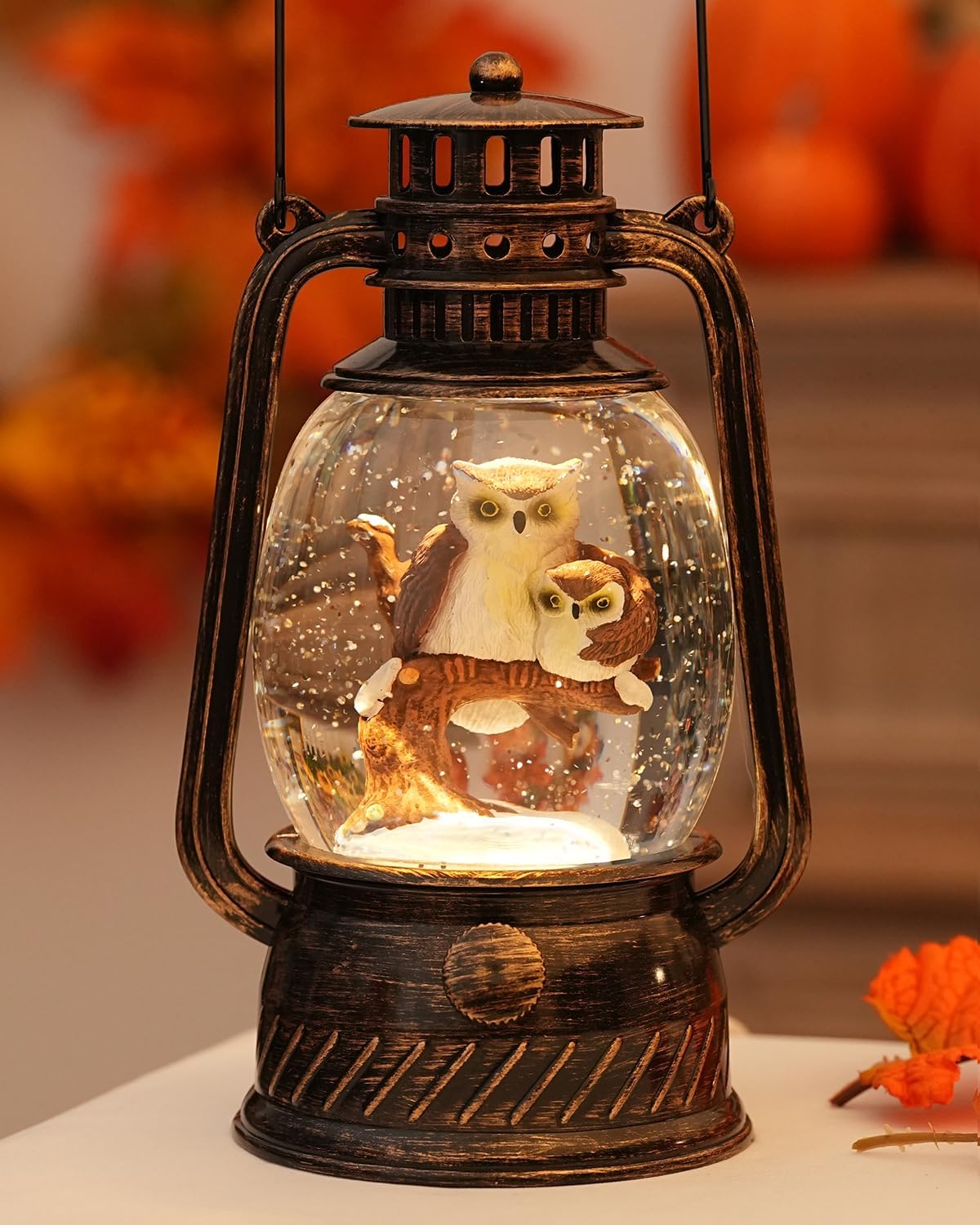 Decorative Autumn Lamp with Pumpkins – Warm LED Light & 6-Hour Timer
