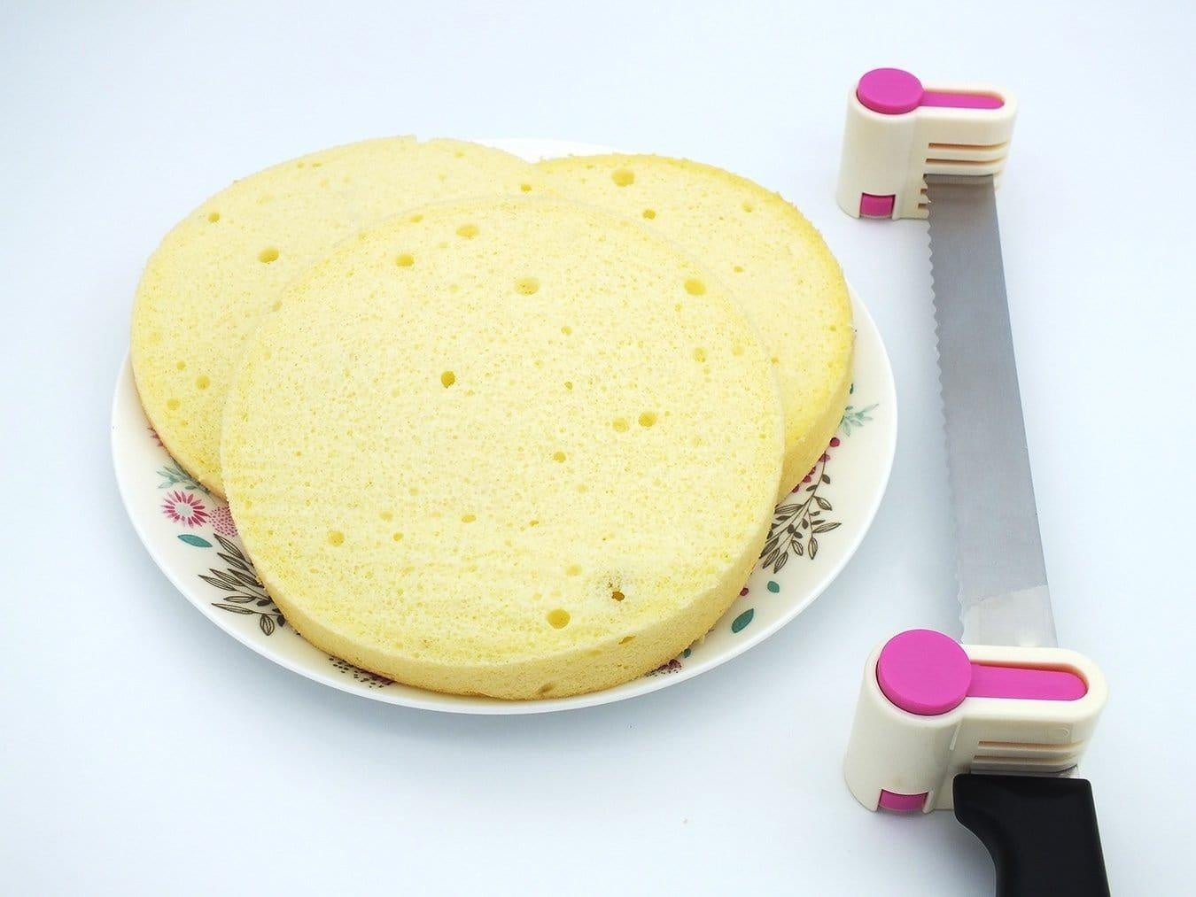 Set of 2 Cake Layer Slicers with Knife Clamps