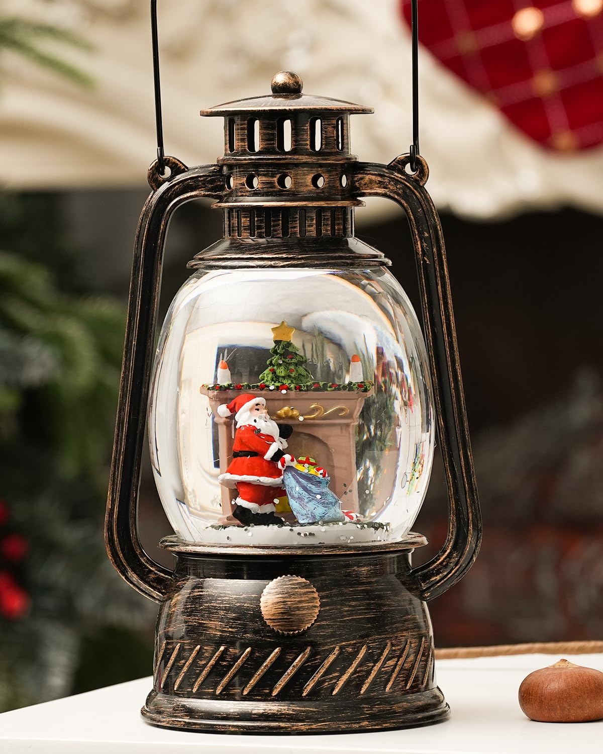 Decorative Autumn Lamp with Pumpkins – Warm LED Light & 6-Hour Timer
