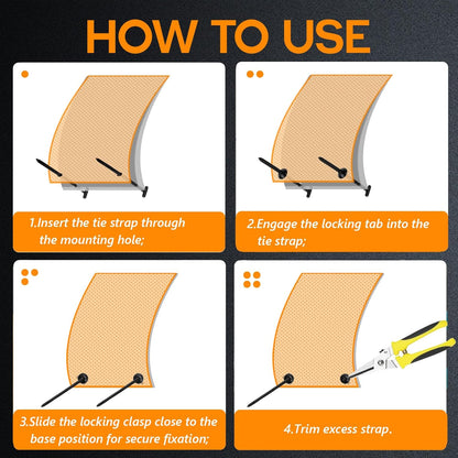 Durable Vehicle Fastening Clips - 9 x 2 cm | Quick-Release Design | UV-Resistant Nylon